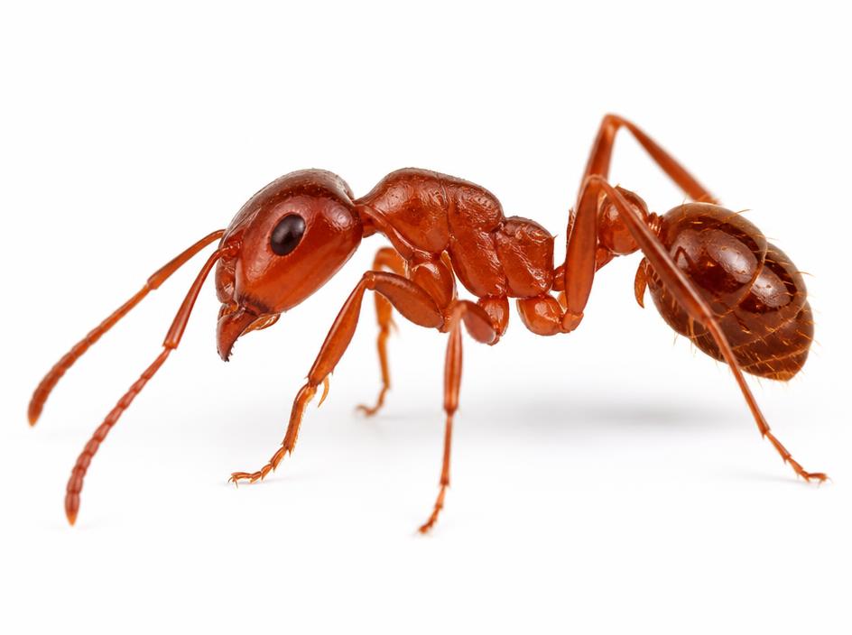 Red fire ant close-up identification photo